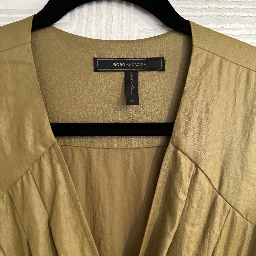 BCBGMaxAzria DARK CHARTREUSE "TABEA" COCKTAIL DRESS - Picture 2 of 7